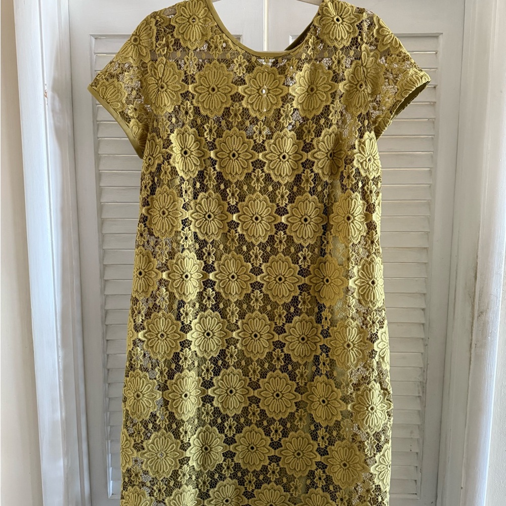 Nine West green Floral Lace Mini Dress